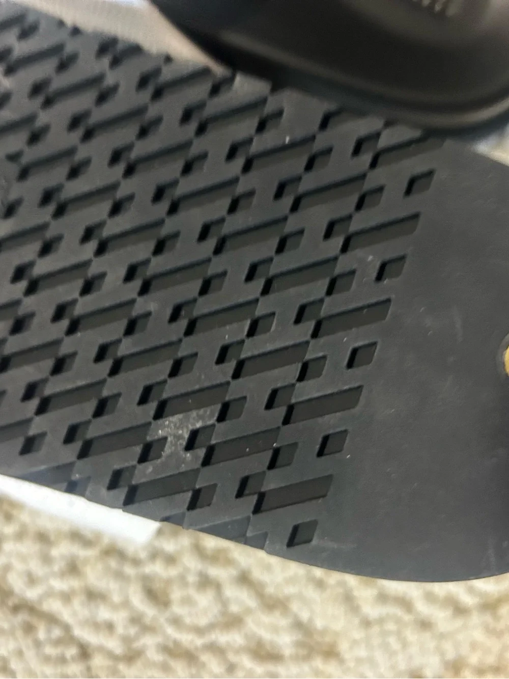 Hermes Black Leather Logo Slide Sandals